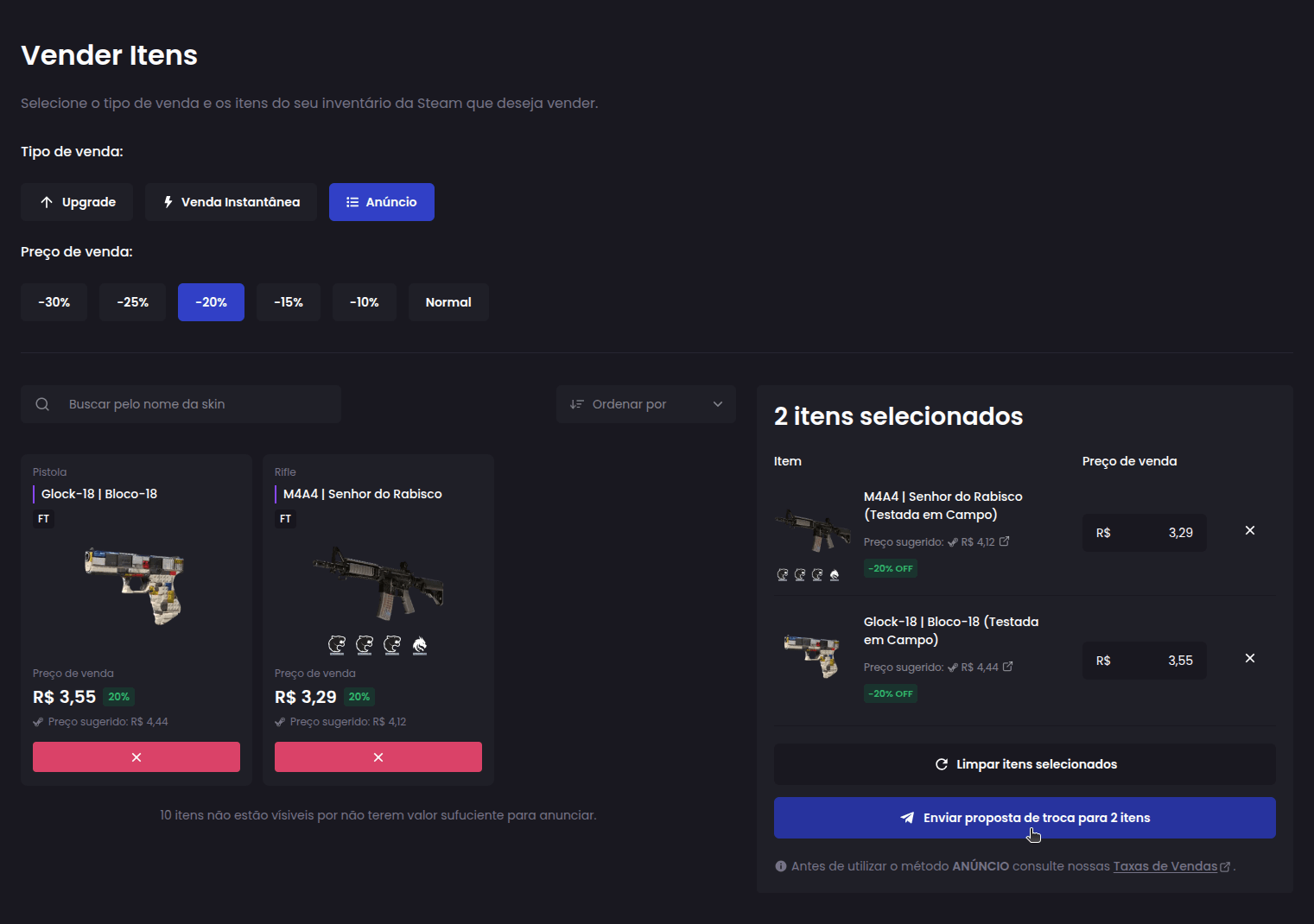 Dashskins.com.br - Perguntas frequentes