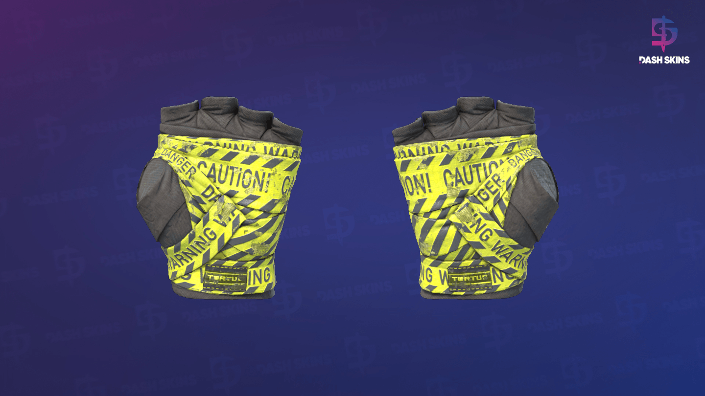 ★ Hand Wraps | CAUTION! (Battle-Scarred) - Backside Screenshot