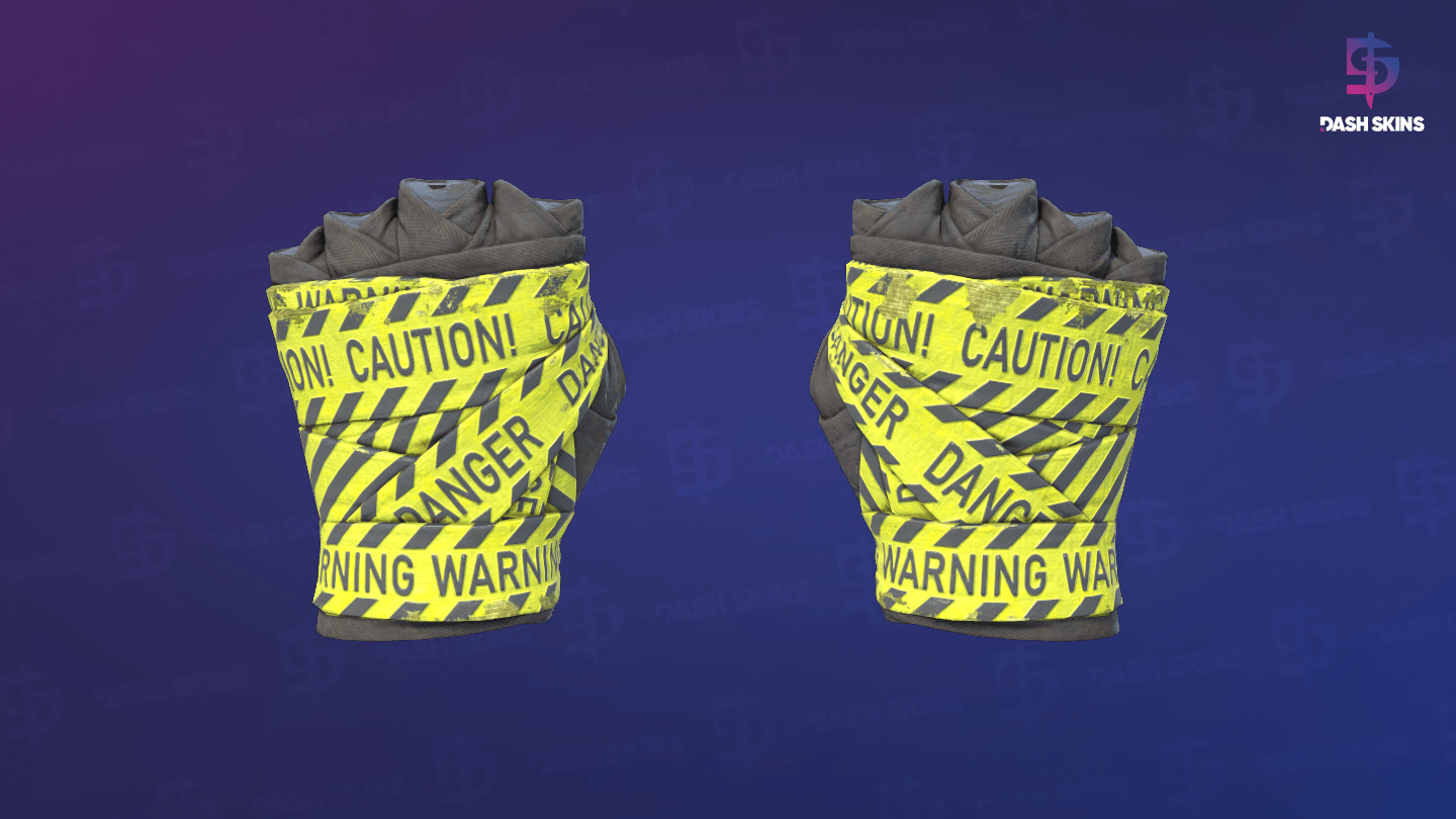 ★ Hand Wraps | CAUTION! (Battle-Scarred) - Frontside Screenshot
