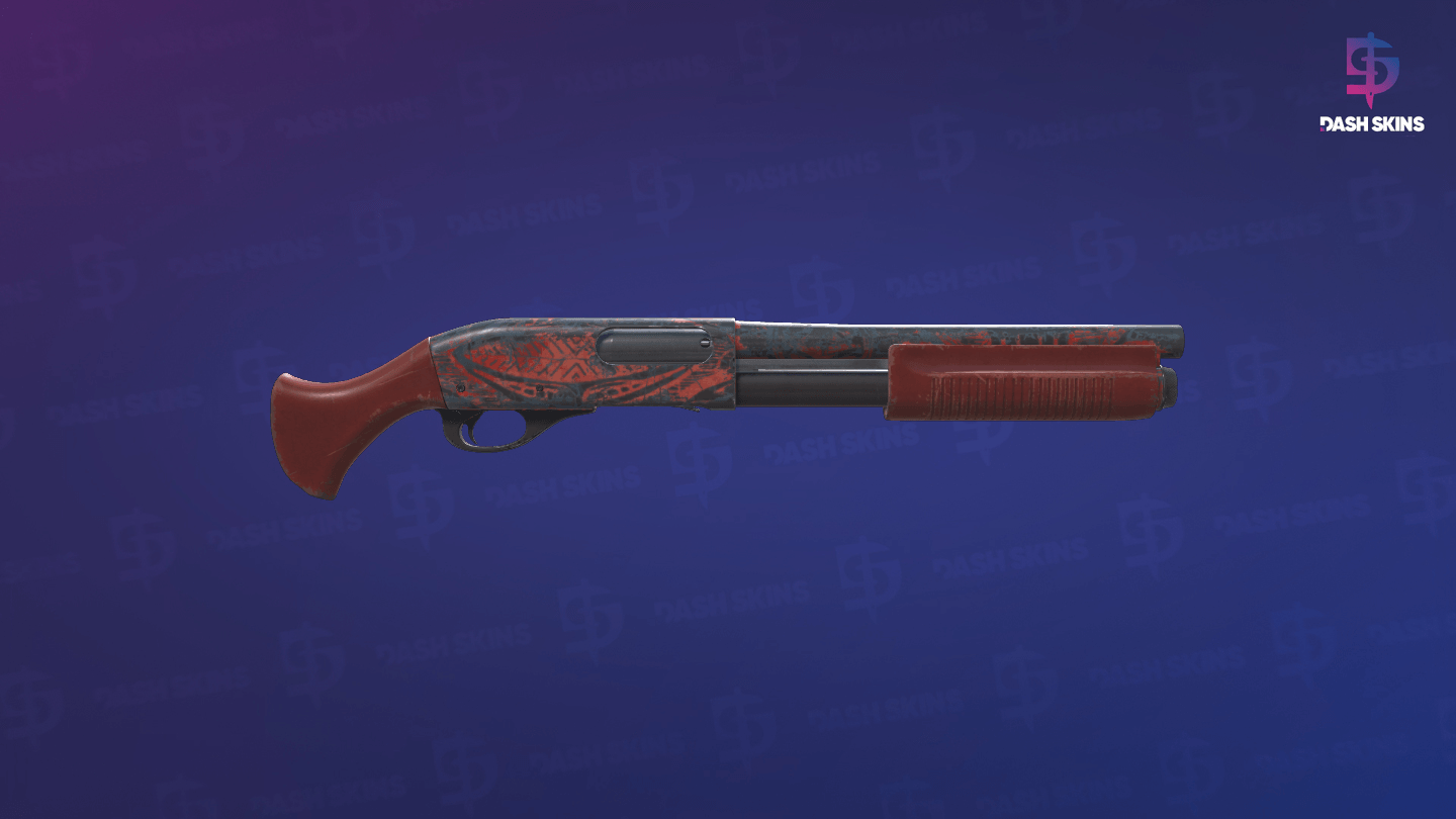 Sawed-Off | Crimson Batik (Well-Worn) - Backside Screenshot
