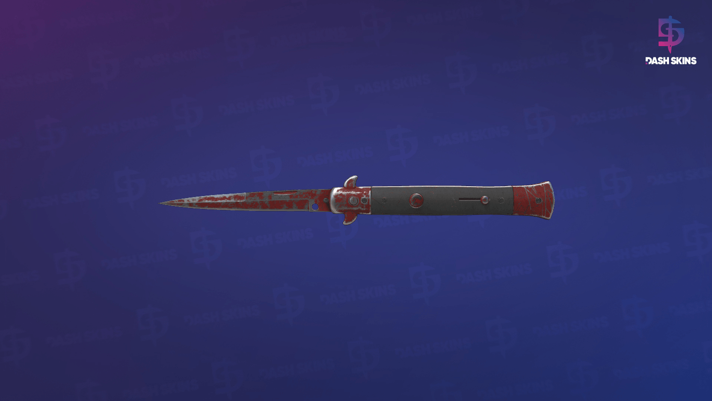 ★ Stiletto Knife | Crimson Web (Battle-Scarred) - Backside Screenshot