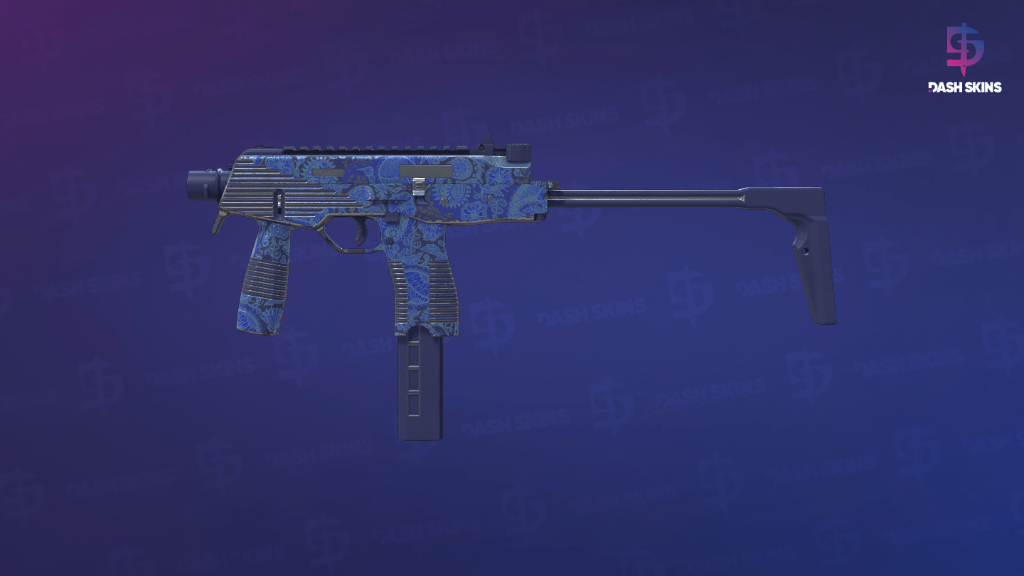 MP9 | Cobalt Paisley (Minimal Wear) - Frontside Screenshot