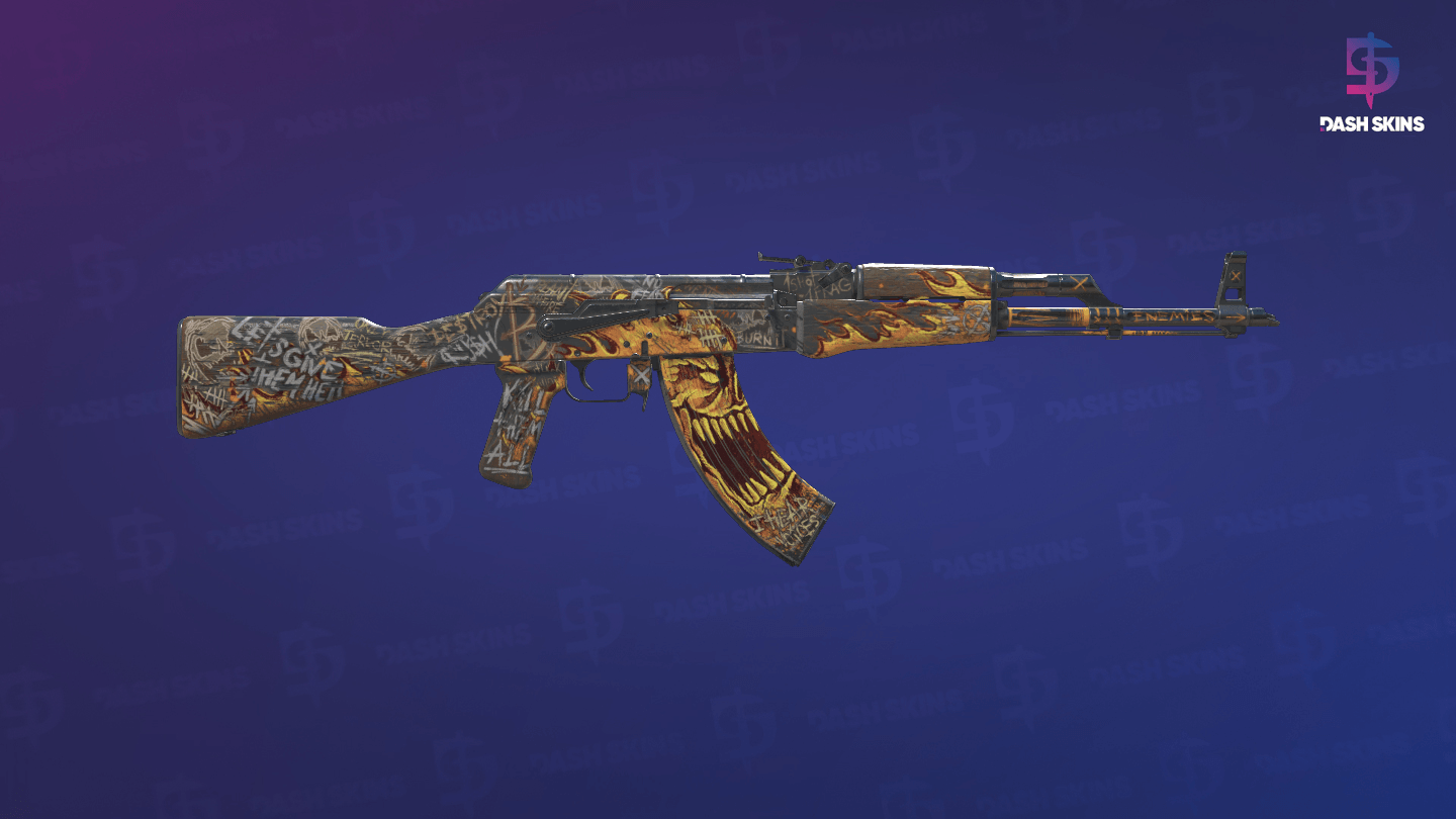 AK-47 | Searing Rage (Well-Worn) - Backside Screenshot