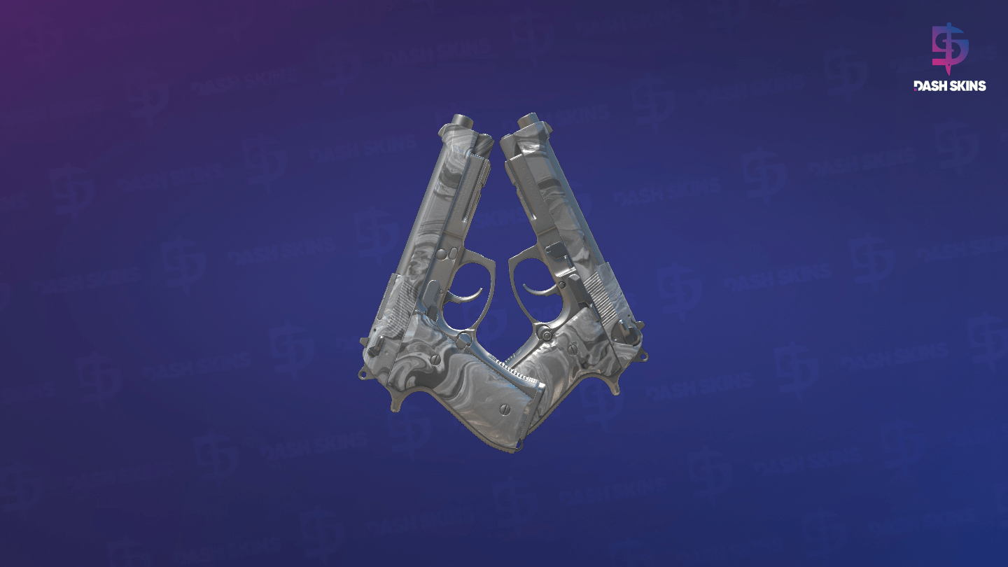 Dual Berettas | Silver Pour (Minimal Wear) - Frontside Screenshot