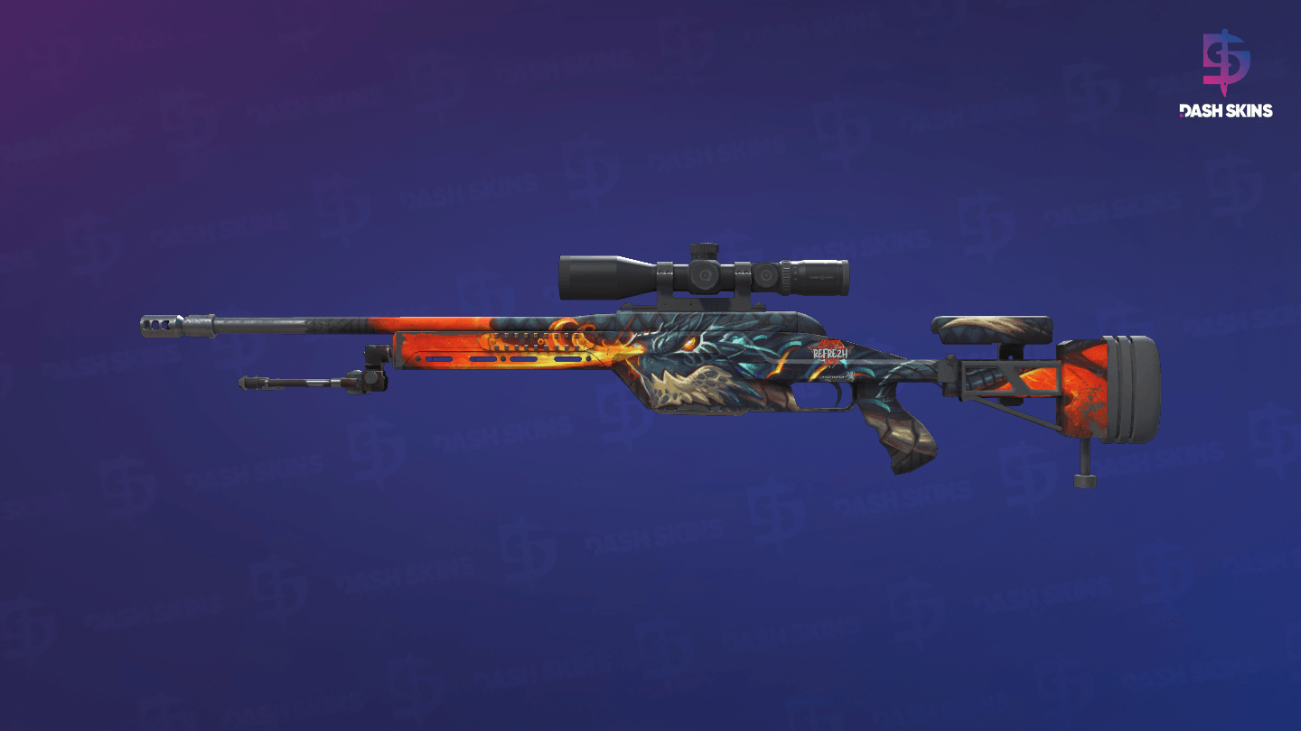 SSG 08 | Dragonfire (Field-Tested) - Frontside Screenshot
