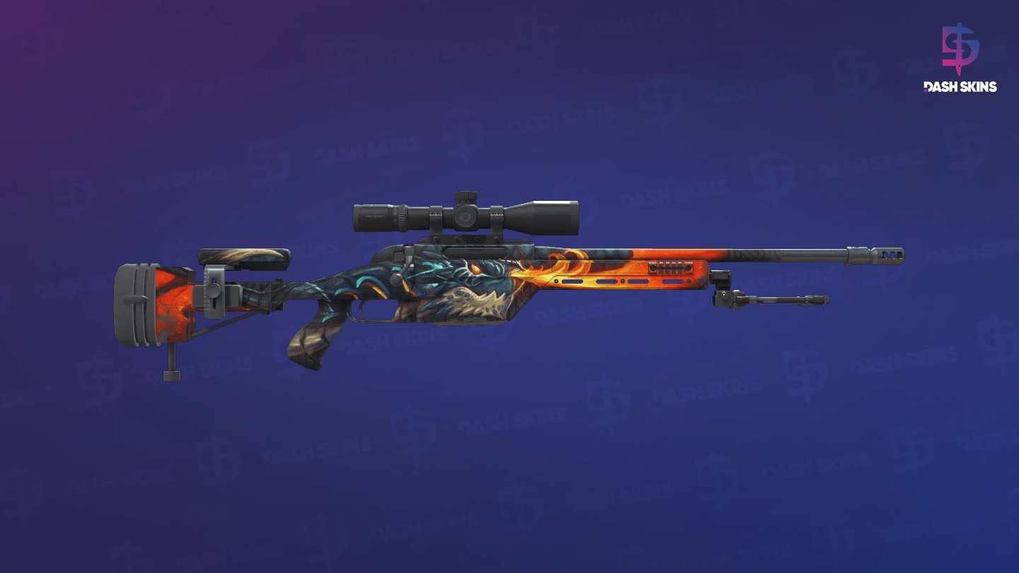 SSG 08 | Dragonfire (Field-Tested) - Backside Screenshot