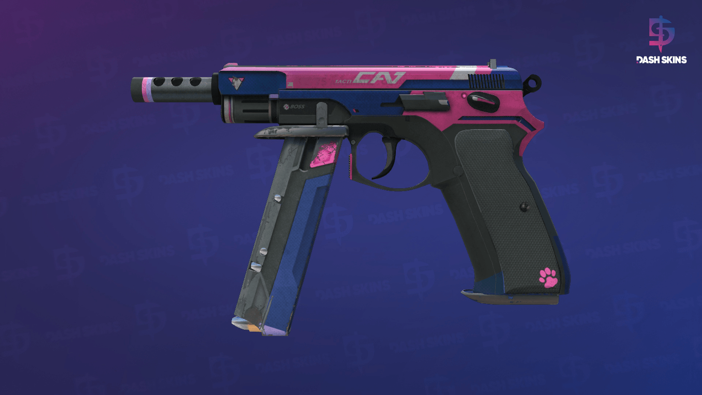CZ75-Auto | Tacticat (Well-Worn) - Frontside Screenshot