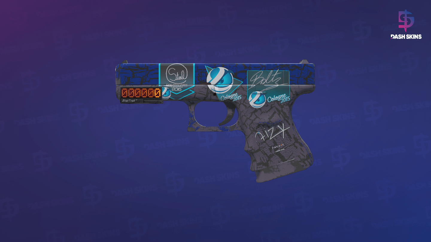 StatTrak™ Glock-18 | Blue Fissure (Field-Tested) - Frontside Screenshot