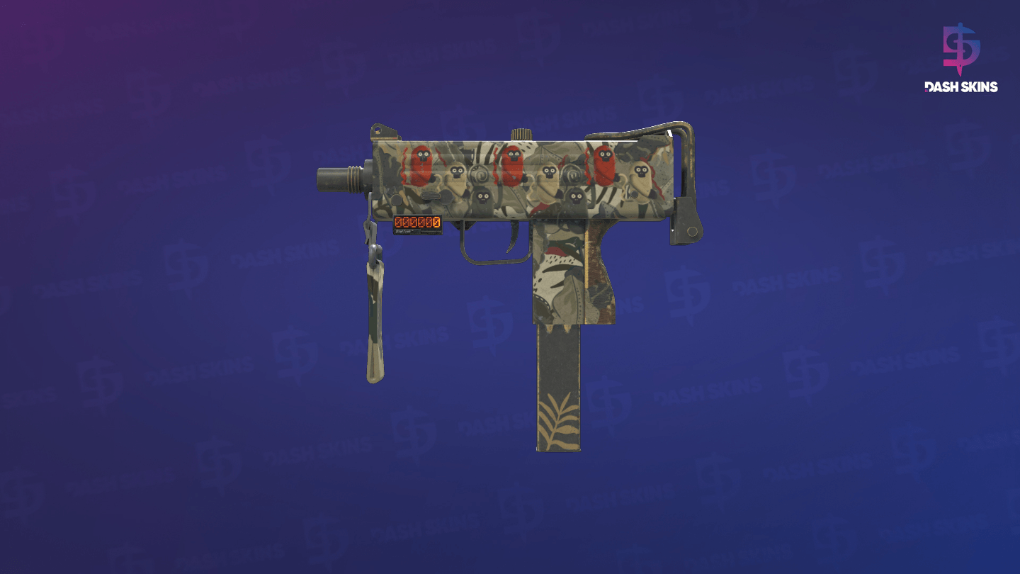 StatTrak™ MAC-10 | Monkeyflage (Well-Worn) - Frontside Screenshot