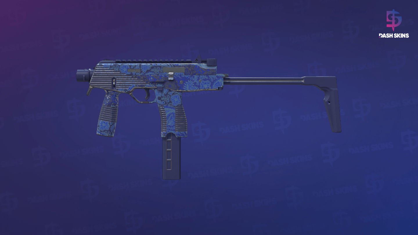 MP9 | Cobalt Paisley (Minimal Wear) - Frontside Screenshot