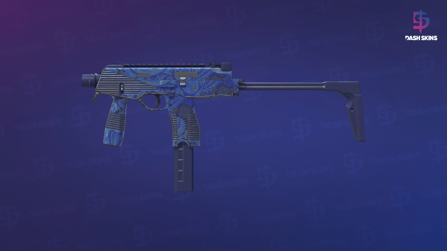 MP9 | Cobalt Paisley (Minimal Wear) - Frontside Screenshot