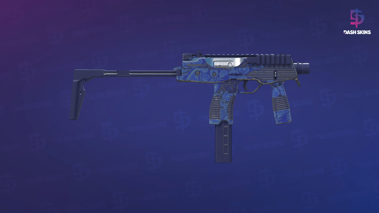 MP9 | Cobalt Paisley (Minimal Wear) - Backside Screenshot