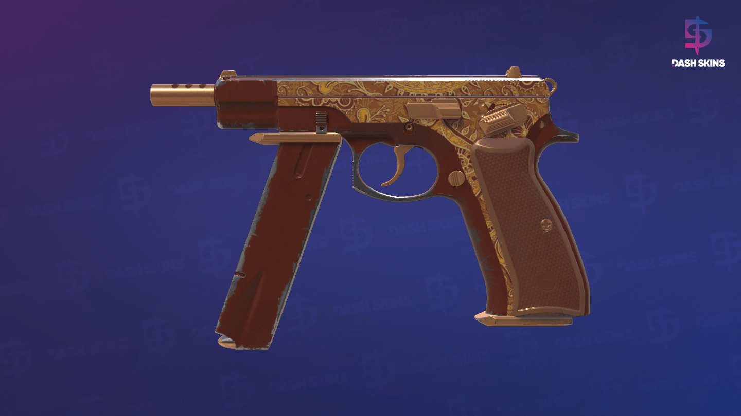 CZ75-Auto | Honey Paisley (Field-Tested) - Frontside Screenshot
