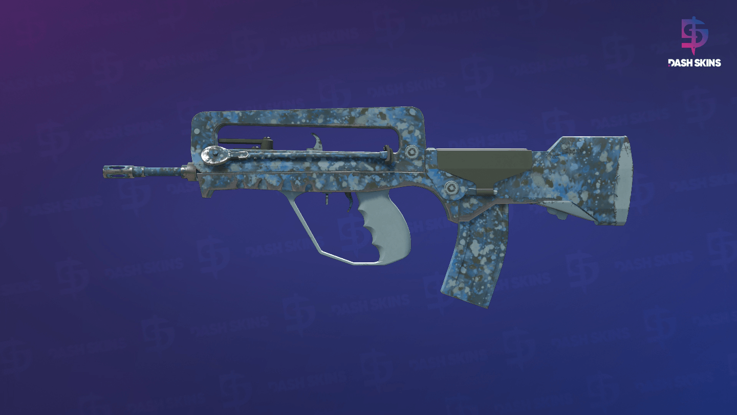 FAMAS | Cyanospatter (Minimal Wear) - Frontside Screenshot