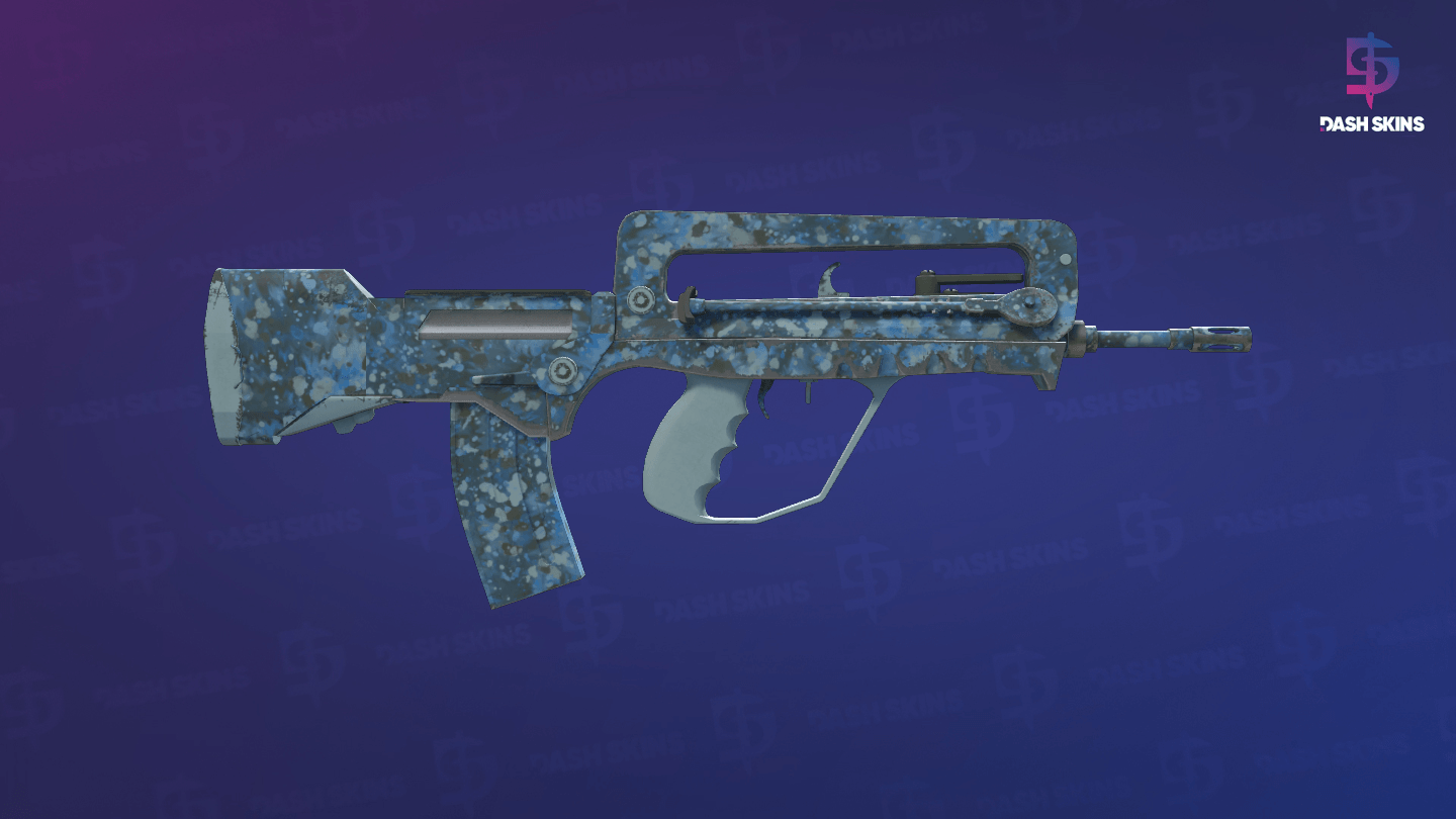 FAMAS | Cyanospatter (Minimal Wear) - Backside Screenshot