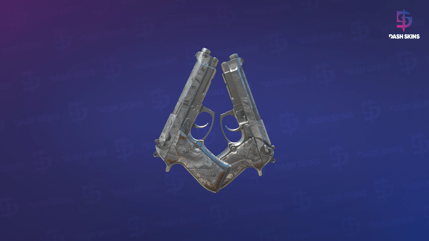 Dual Berettas | Silver Pour (Well-Worn) - Backside Screenshot
