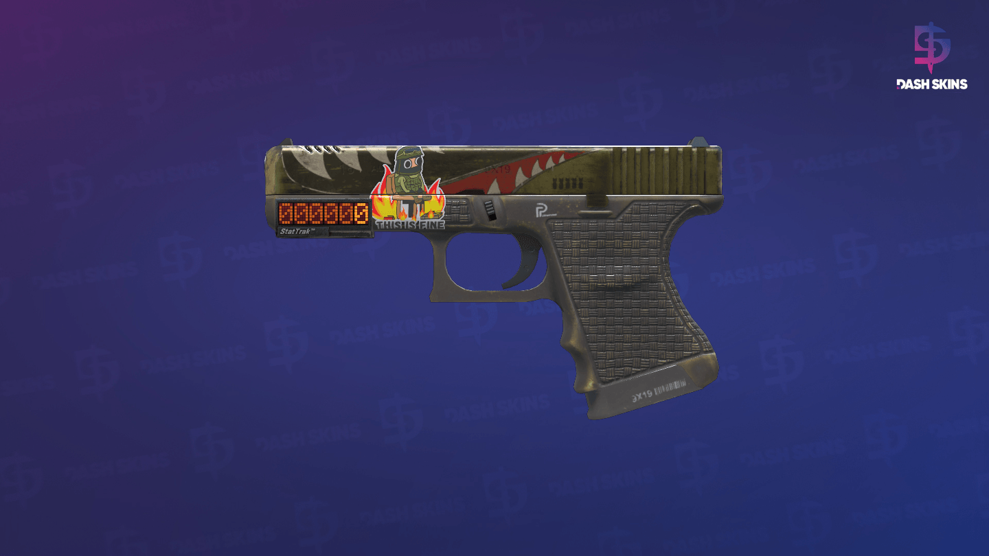 StatTrak™ Glock-18 | Warhawk (Minimal Wear) - Frontside Screenshot