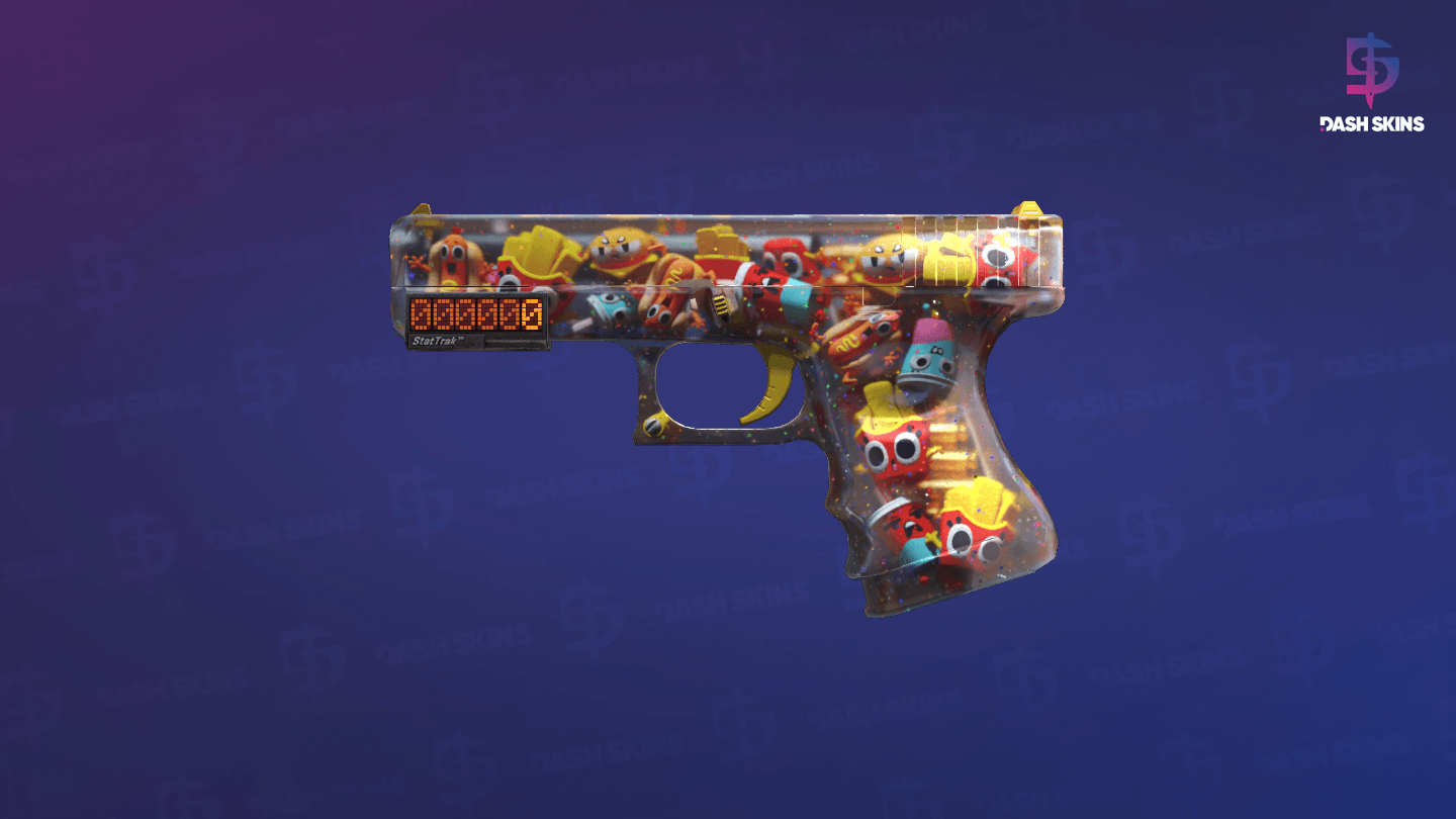 StatTrak™ Glock-18 | Snack Attack (Minimal Wear) - Frontside Screenshot