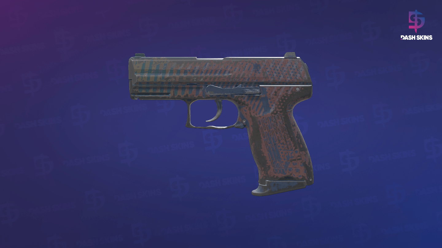 P2000 | Coral Halftone (Well-Worn) - Frontside Screenshot