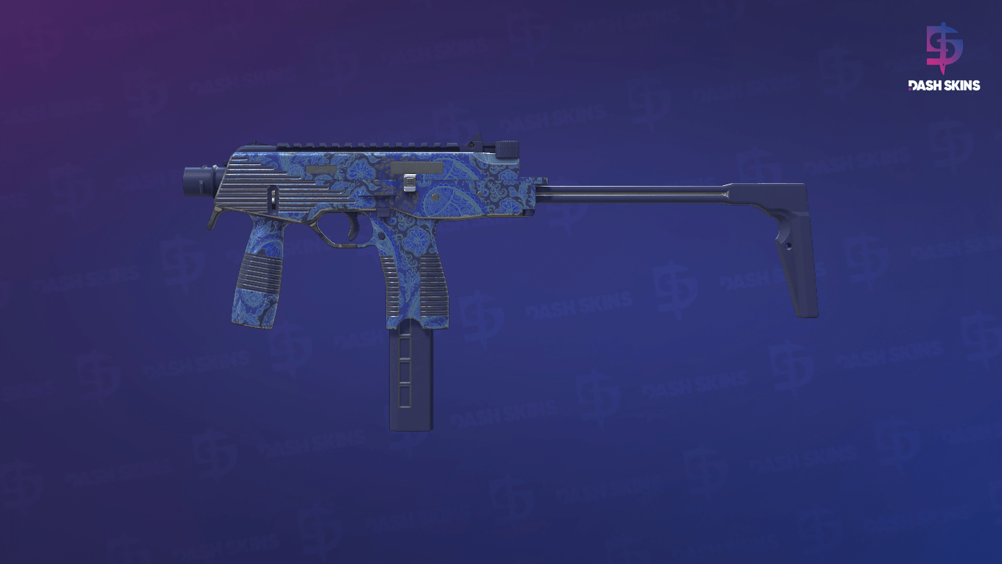 MP9 | Cobalt Paisley (Minimal Wear) - Frontside Screenshot