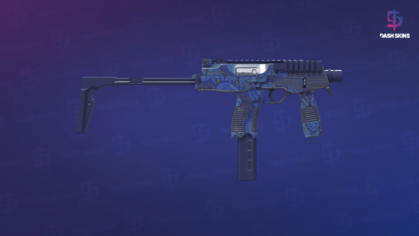 MP9 | Cobalt Paisley (Minimal Wear) - Backside Screenshot