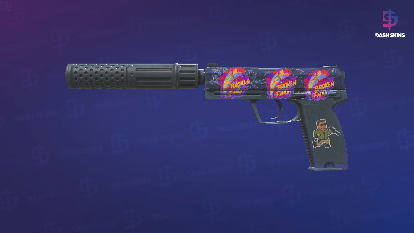 USP-S | Black Lotus (Well-Worn) - Frontside Screenshot