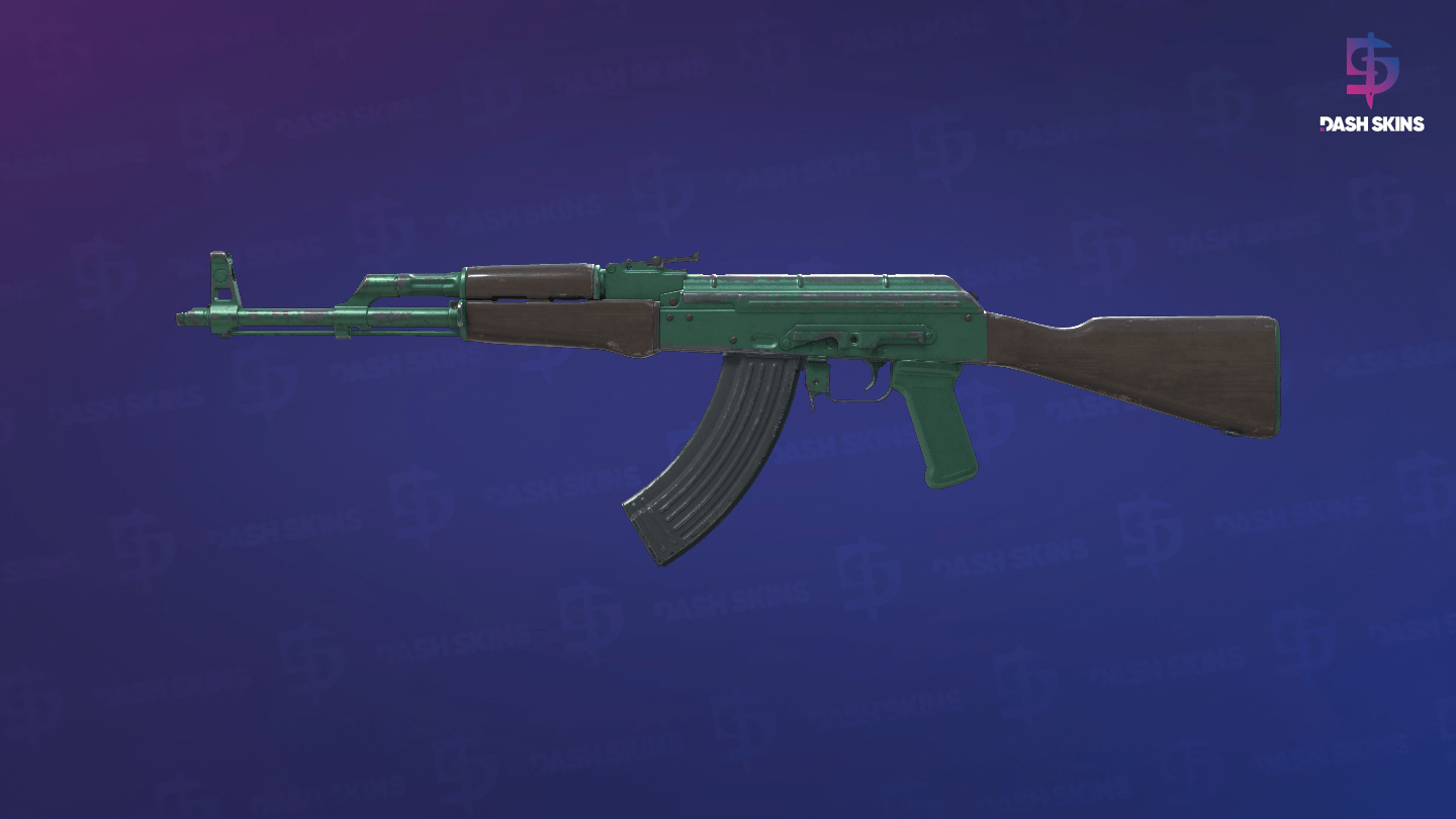 AK-47 | Wintergreen (Well-Worn) - Frontside Screenshot