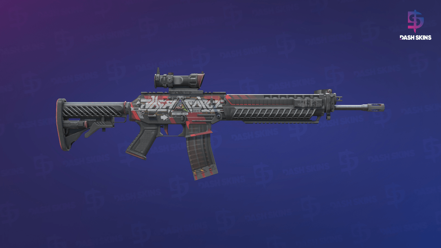 SG 553 | Cyberforce (Well-Worn) - Backside Screenshot