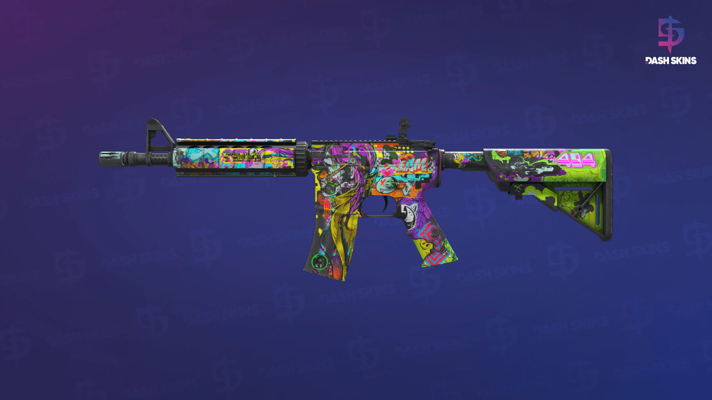 M4A4 | In Living Color (Battle-Scarred) - Frontside Screenshot