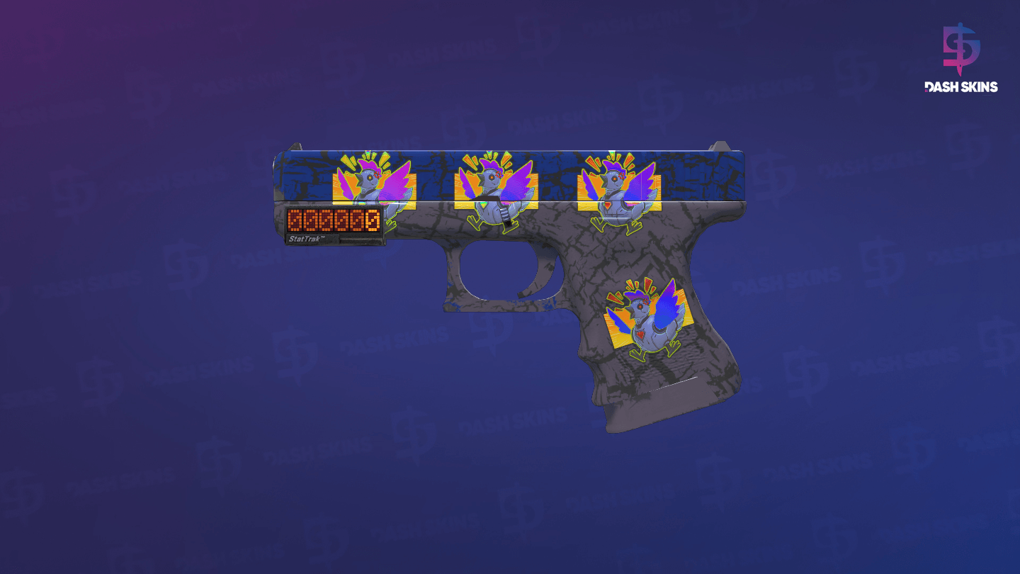 StatTrak™ Glock-18 | Blue Fissure (Minimal Wear) - Frontside Screenshot