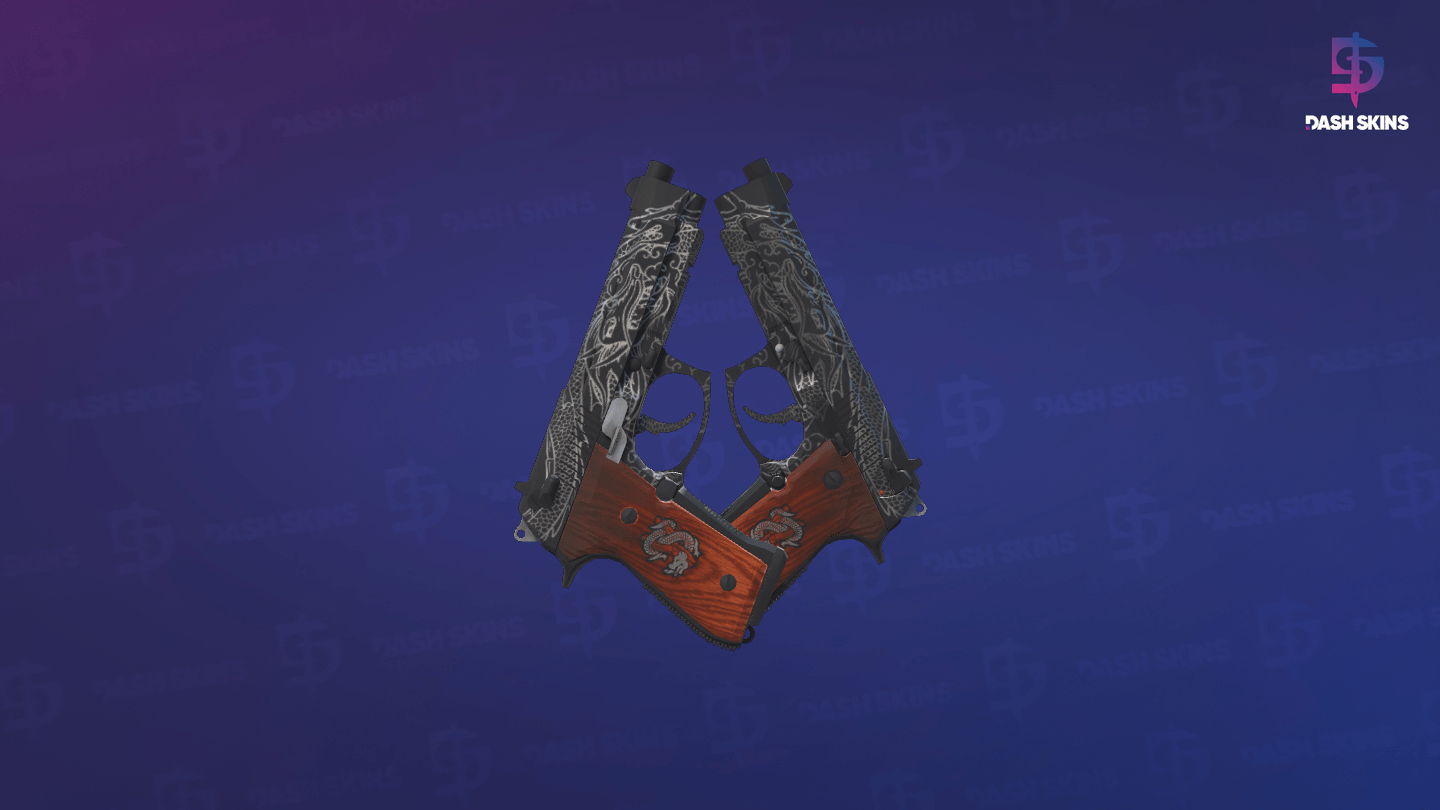 Dual Berettas | Dualing Dragons (Minimal Wear) - Frontside Screenshot