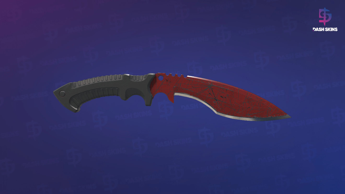 ★ Kukri Knife | Crimson Web (Well-Worn) - Frontside Screenshot