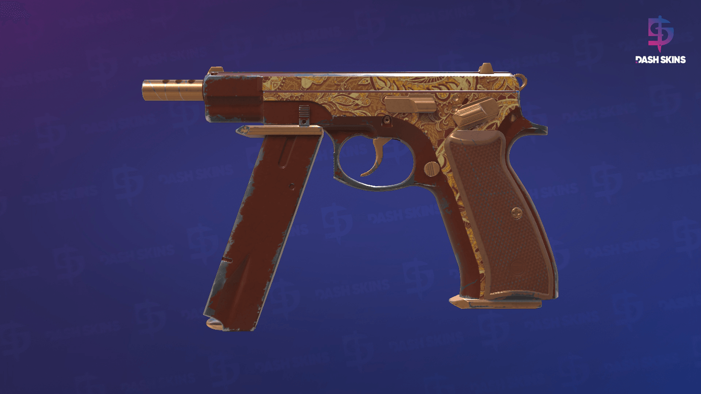 CZ75-Auto | Honey Paisley (Field-Tested) - Frontside Screenshot