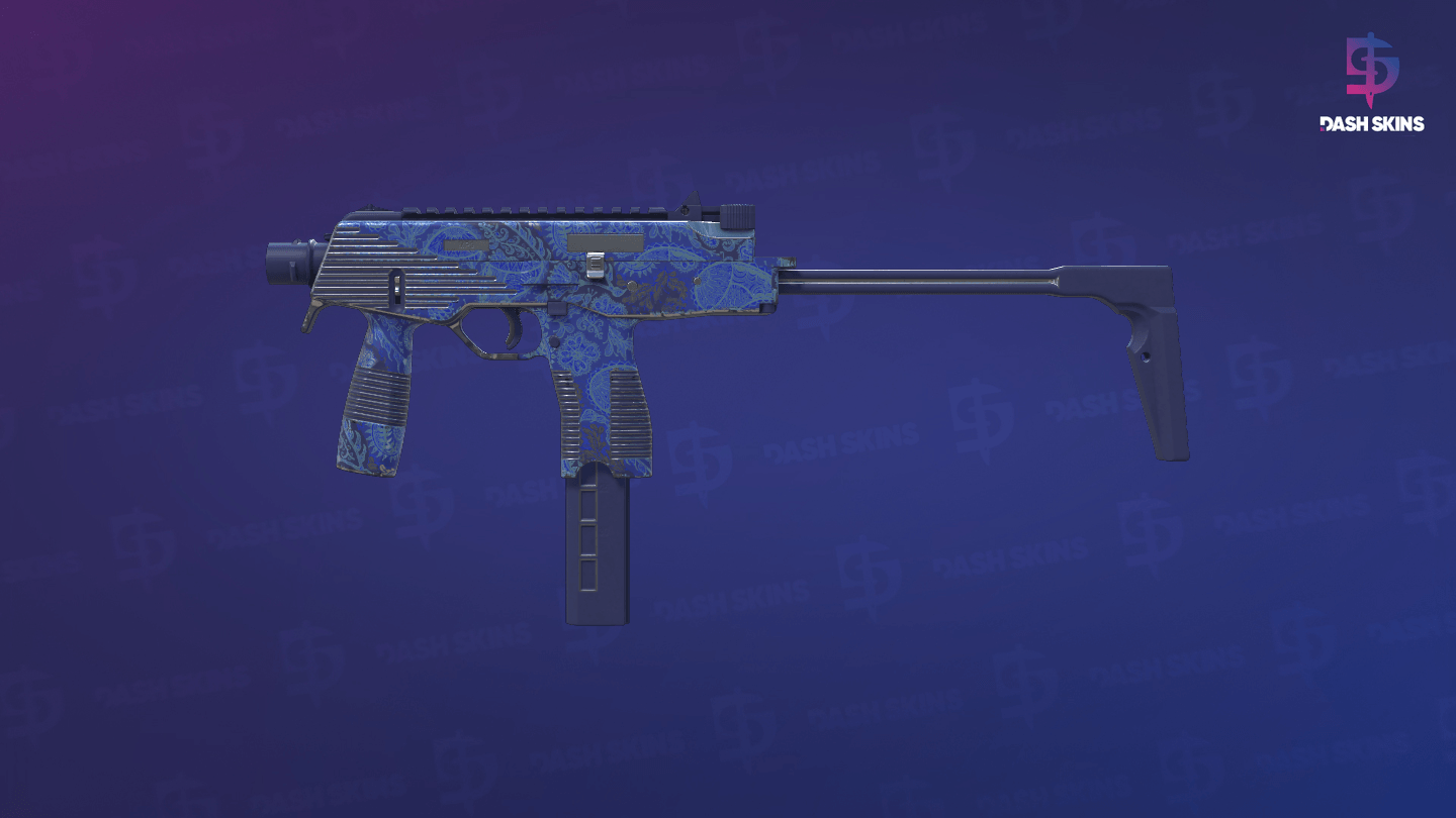 MP9 | Cobalt Paisley (Minimal Wear) - Frontside Screenshot