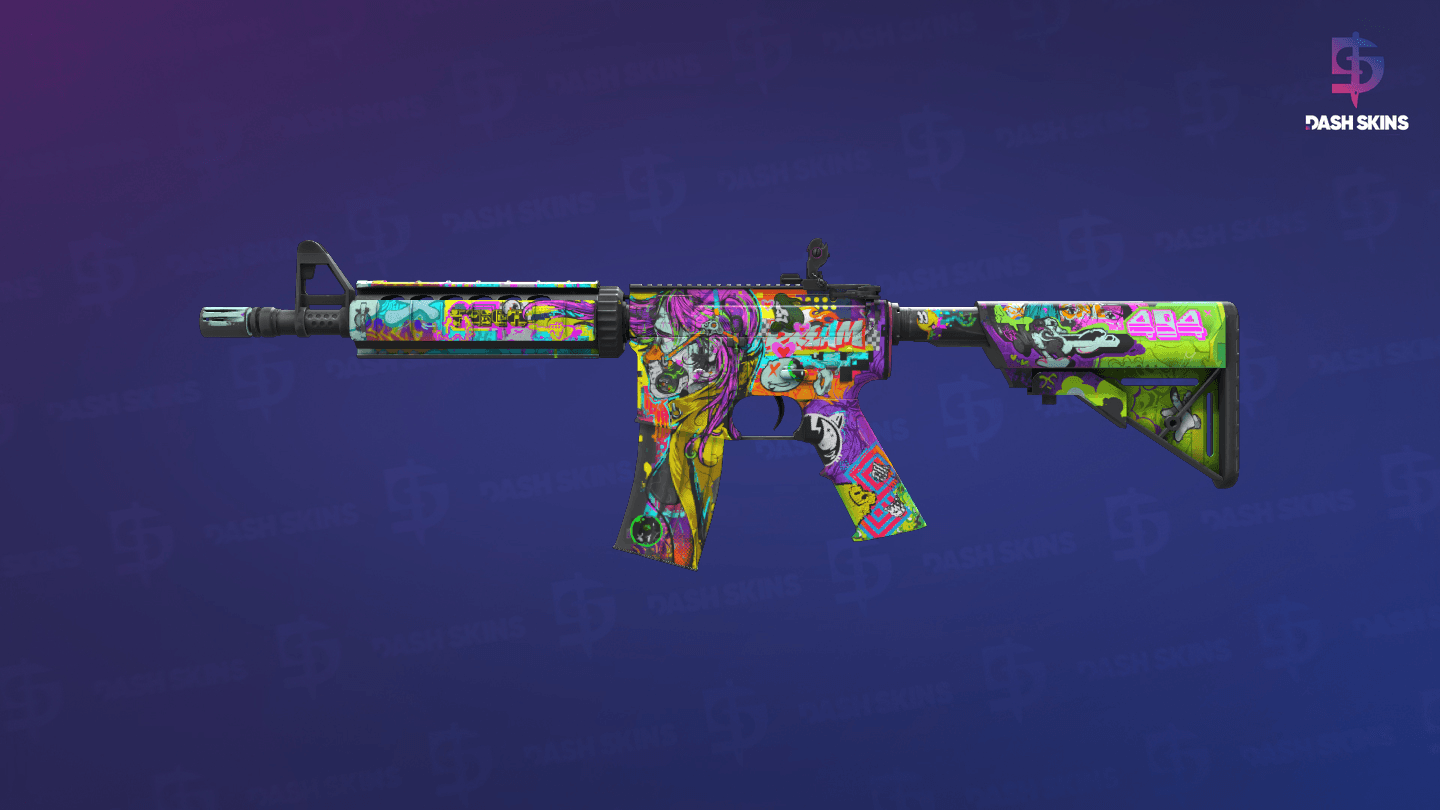 M4A4 | In Living Color (Field-Tested) - Frontside Screenshot