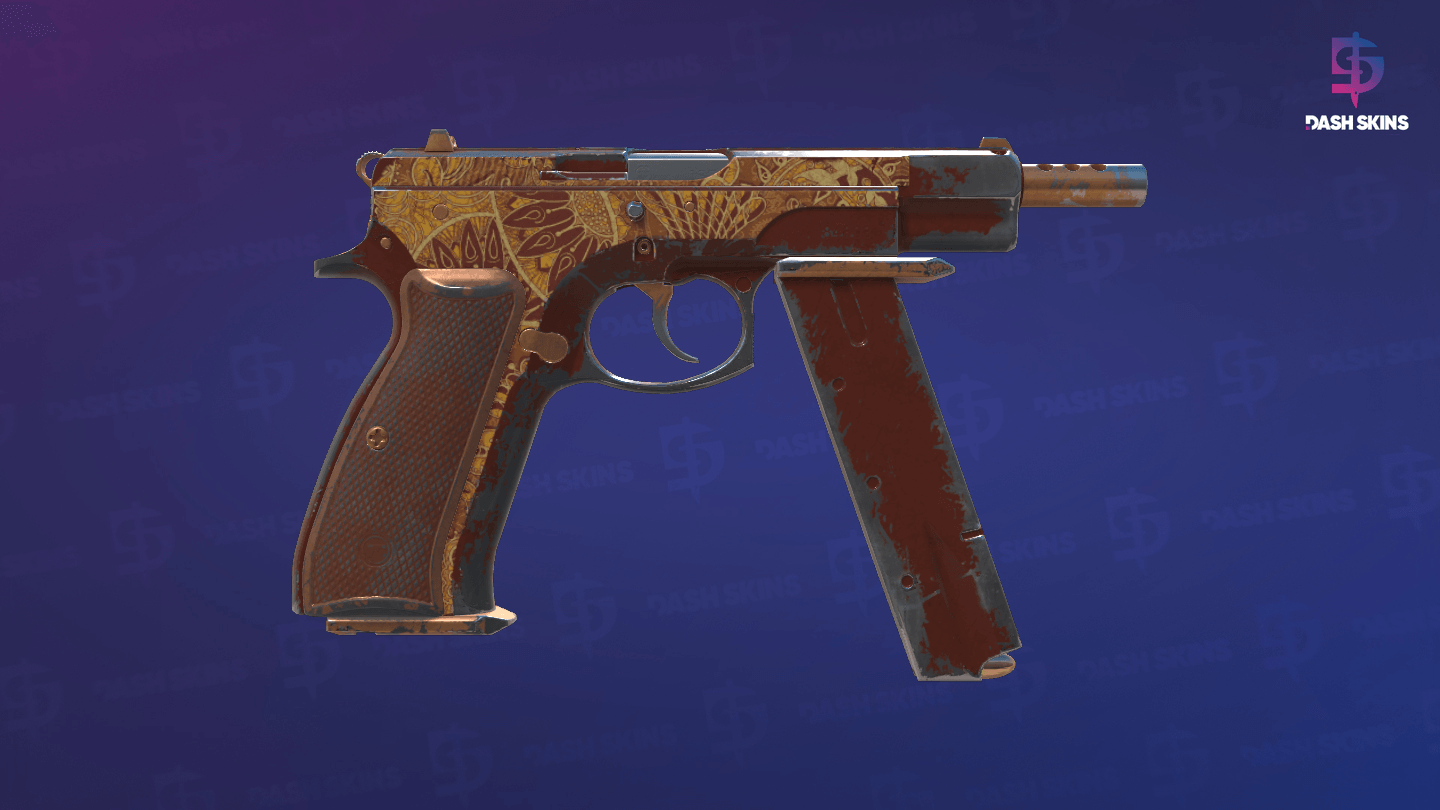 CZ75-Auto | Honey Paisley (Well-Worn) - Backside Screenshot