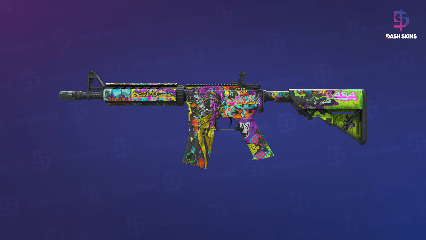 M4A4 | In Living Color (Battle-Scarred) - Frontside Screenshot