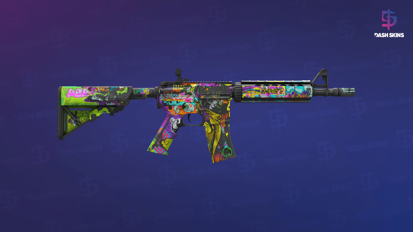 M4A4 | In Living Color (Battle-Scarred) - Backside Screenshot