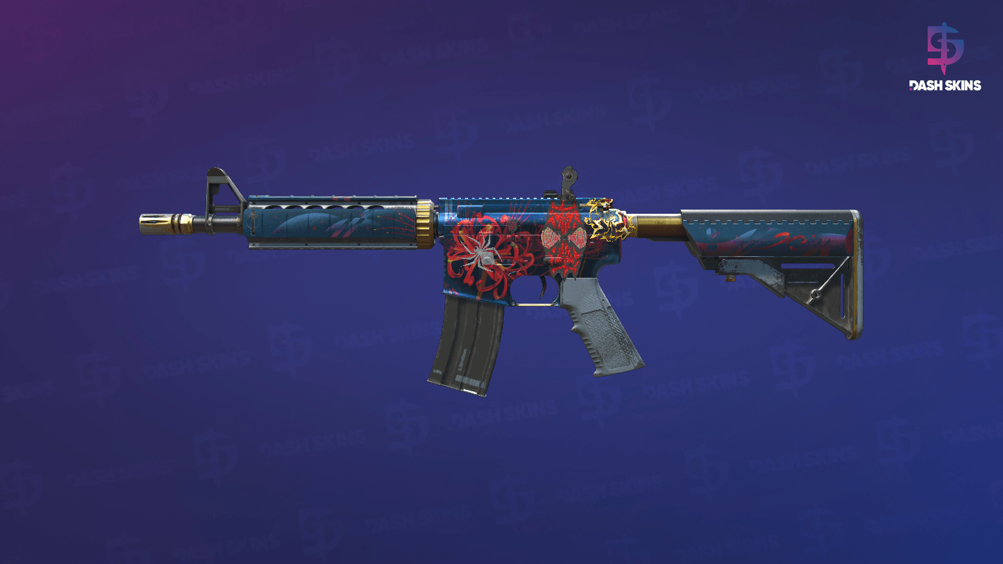 M4A4 | Spider Lily (Field-Tested) - Frontside Screenshot