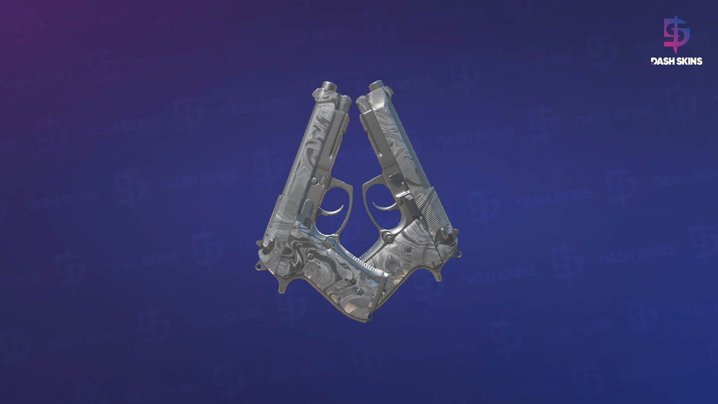 Dual Berettas | Silver Pour (Minimal Wear) - Frontside Screenshot