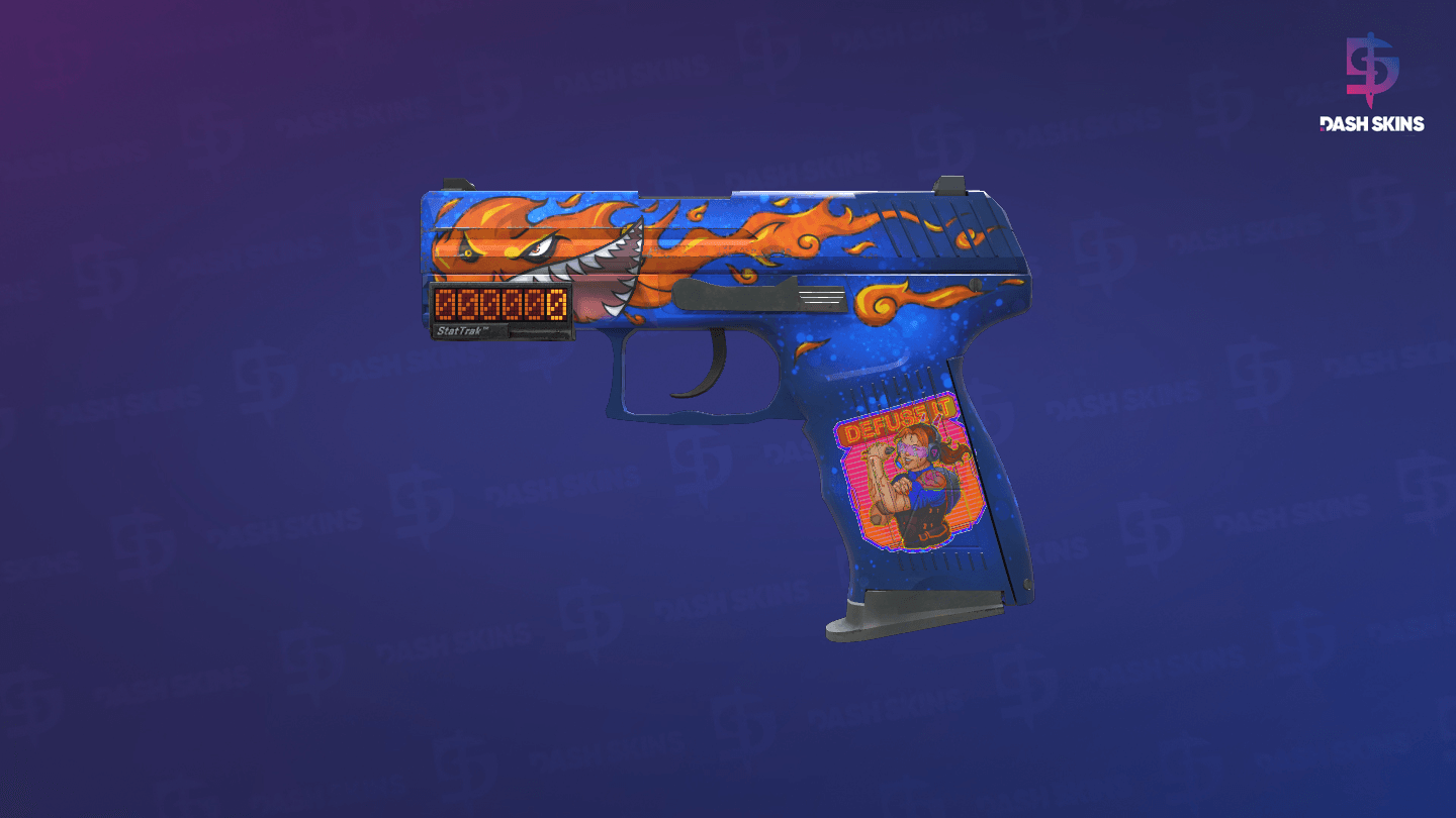 StatTrak™ P2000 | Fire Elemental (Minimal Wear) - Frontside Screenshot