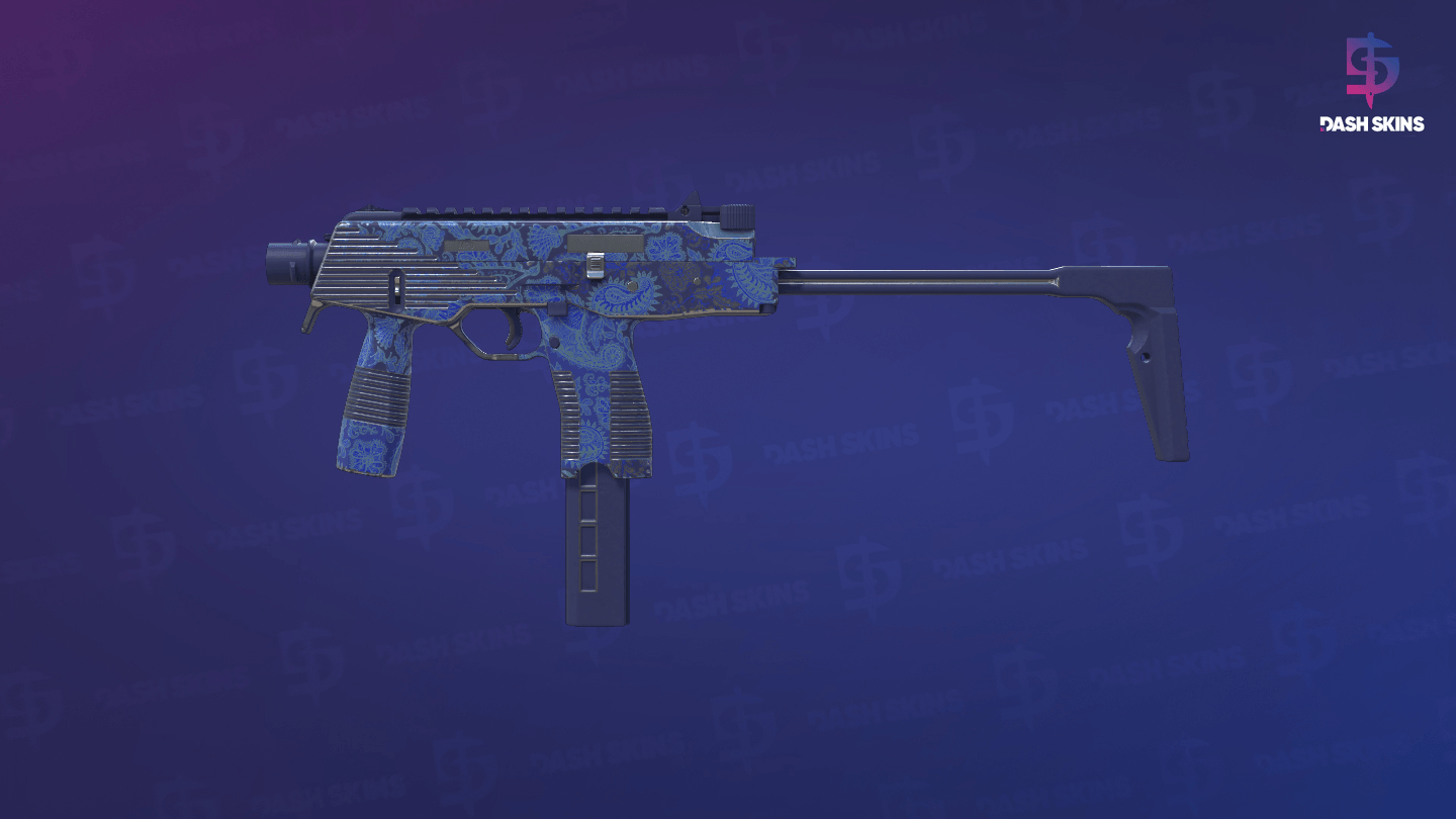 MP9 | Cobalt Paisley (Minimal Wear) - Frontside Screenshot