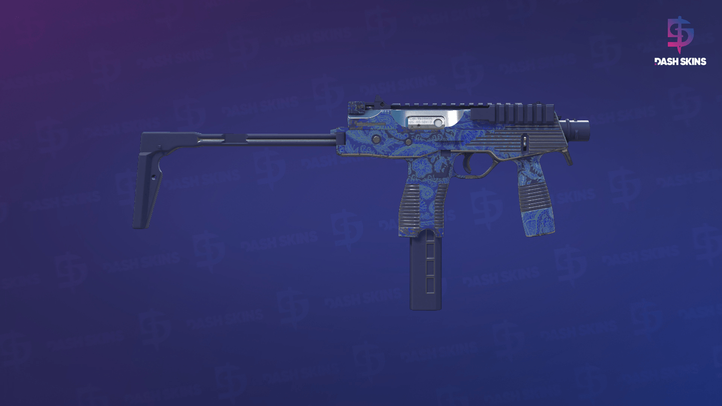 MP9 | Cobalt Paisley (Minimal Wear) - Backside Screenshot