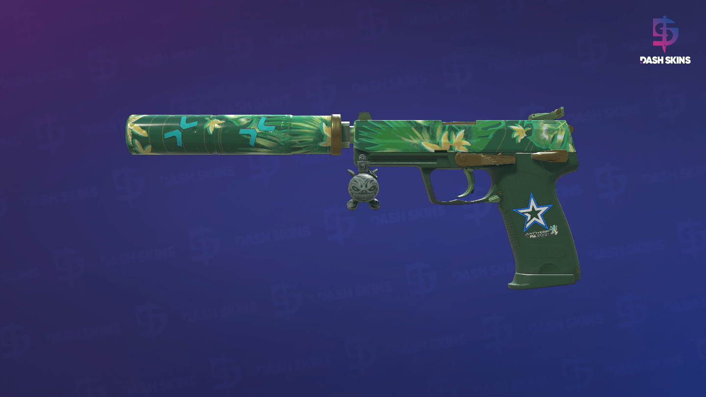USP-S | Tropical Breeze (Minimal Wear) - Frontside Screenshot