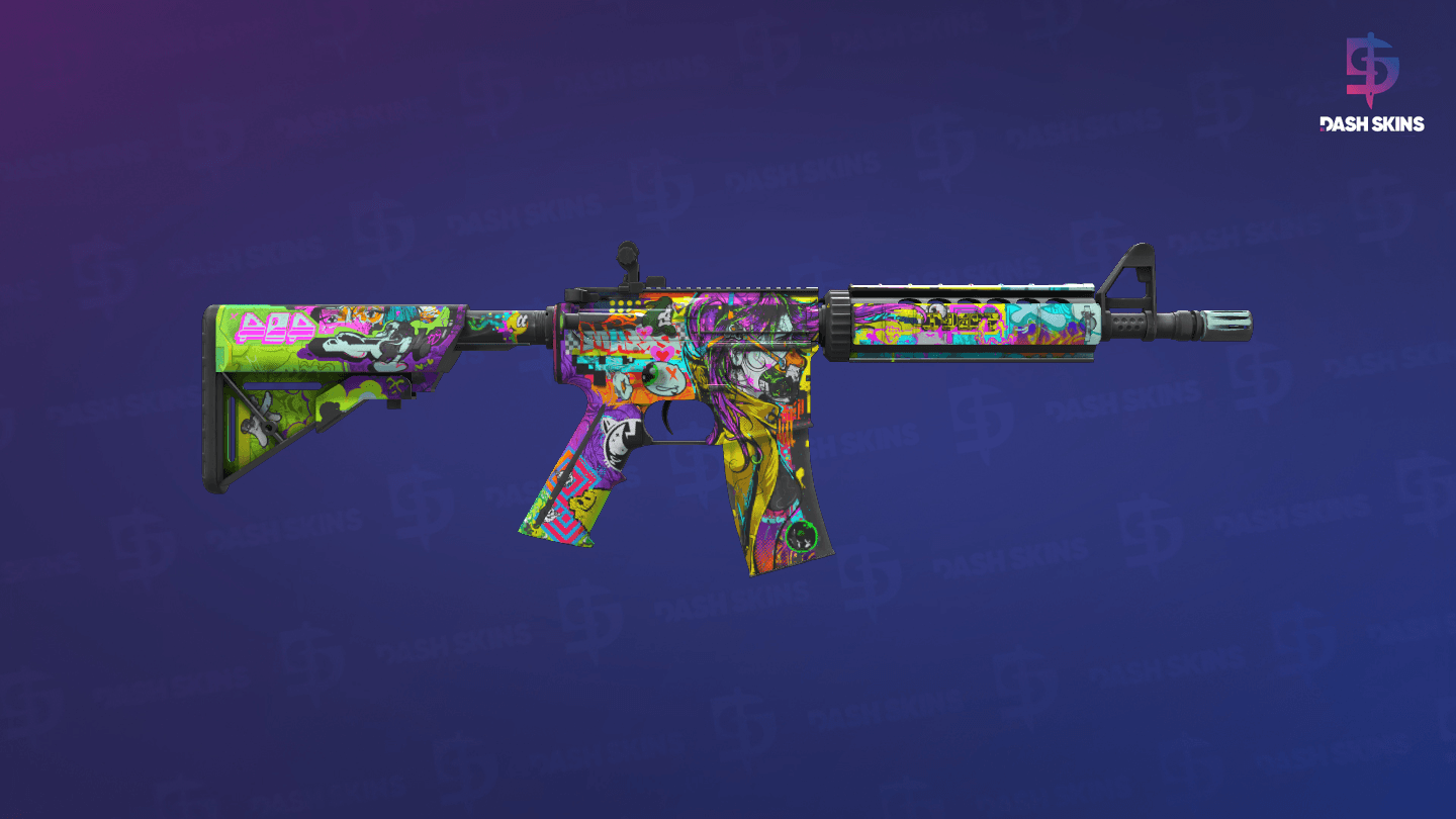 M4A4 | In Living Color (Field-Tested) - Backside Screenshot