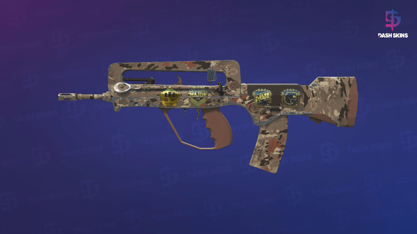 Souvenir FAMAS | CaliCamo (Minimal Wear) - Frontside Screenshot