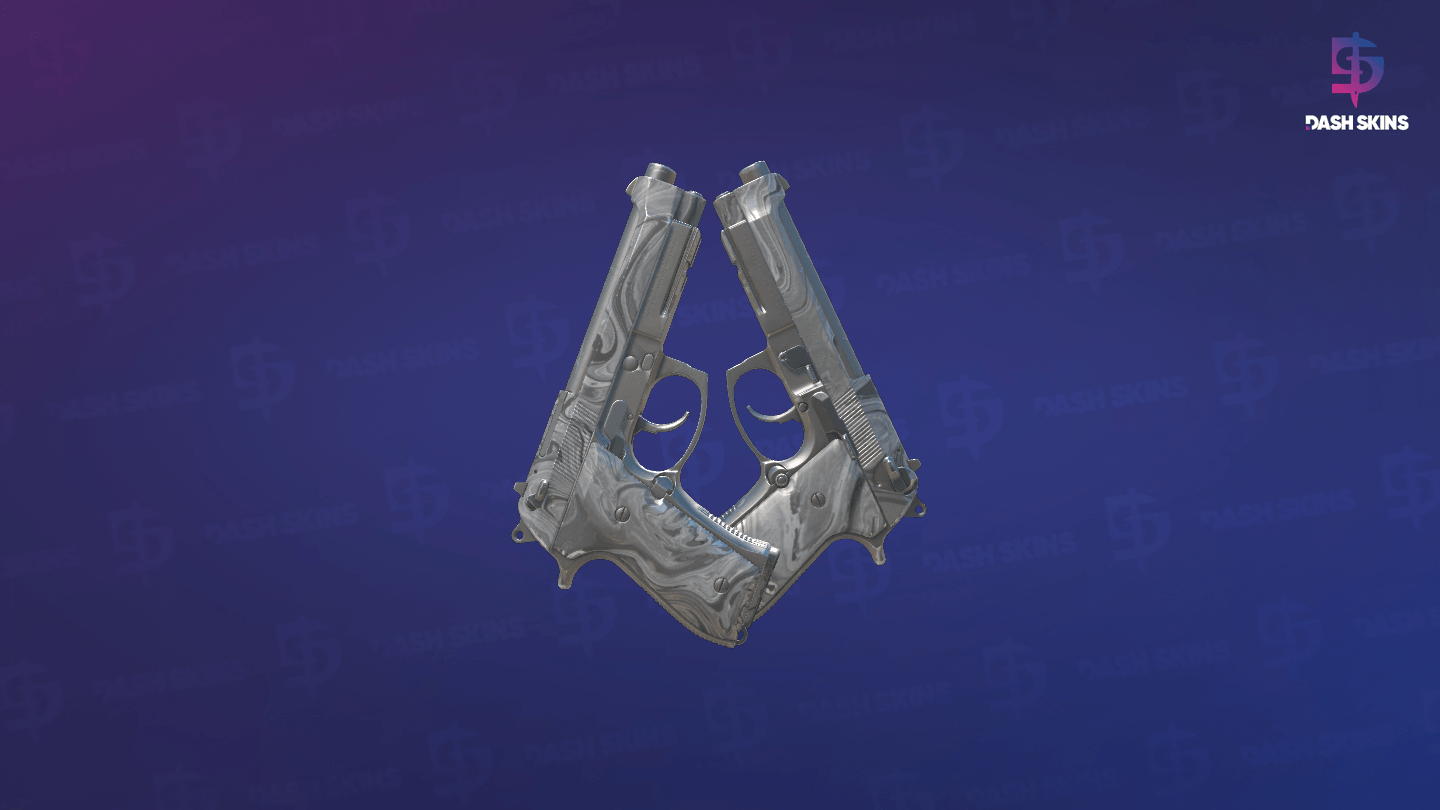 Dual Berettas | Silver Pour (Field-Tested) - Frontside Screenshot