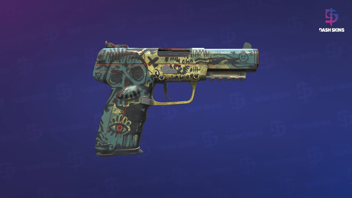 Five-SeveN | Scrawl (Well-Worn) - Backside Screenshot