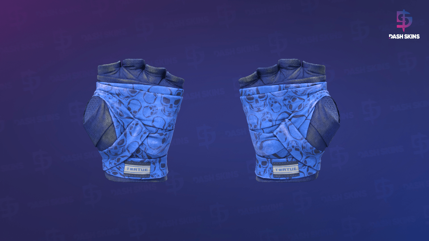 ★ Hand Wraps | Cobalt Skulls (Well-Worn) - Backside Screenshot
