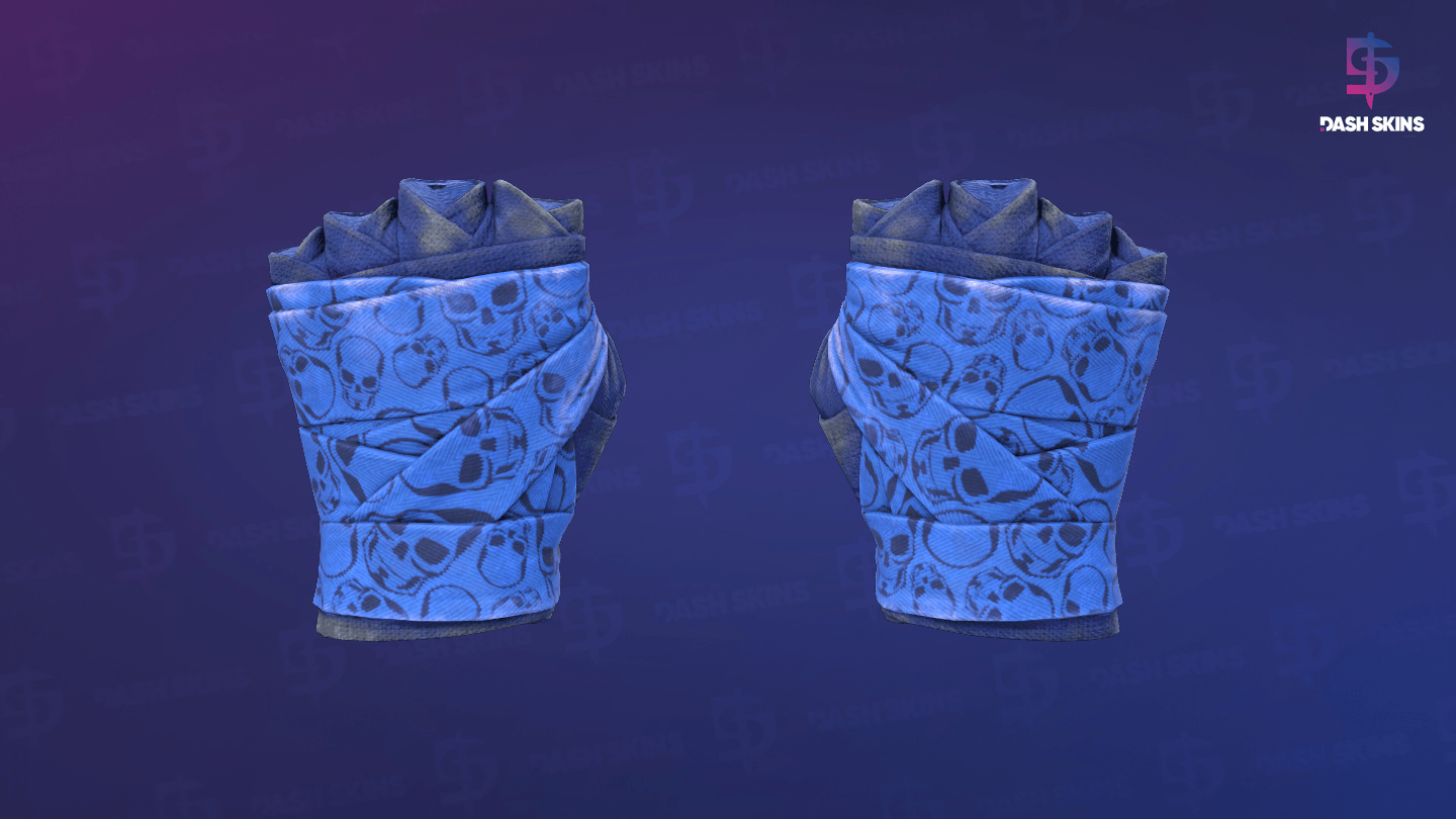 ★ Hand Wraps | Cobalt Skulls (Well-Worn) - Frontside Screenshot
